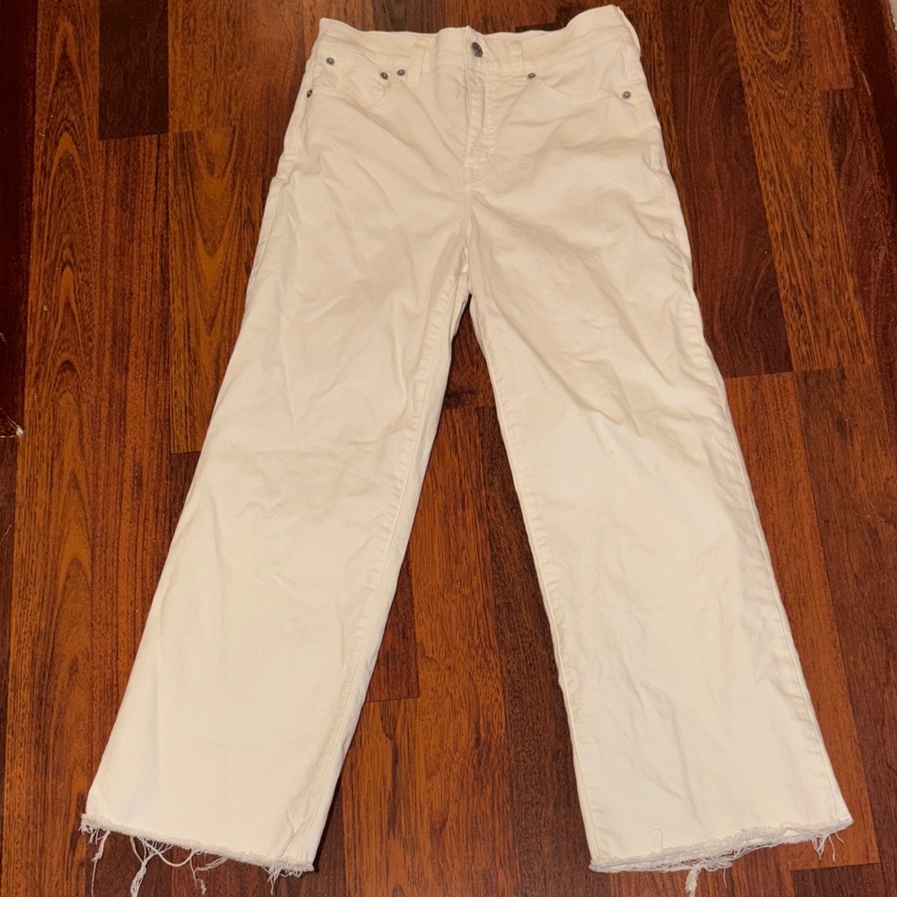 Jcrew factory Wide-leg cropped jean in all-day stretch in white